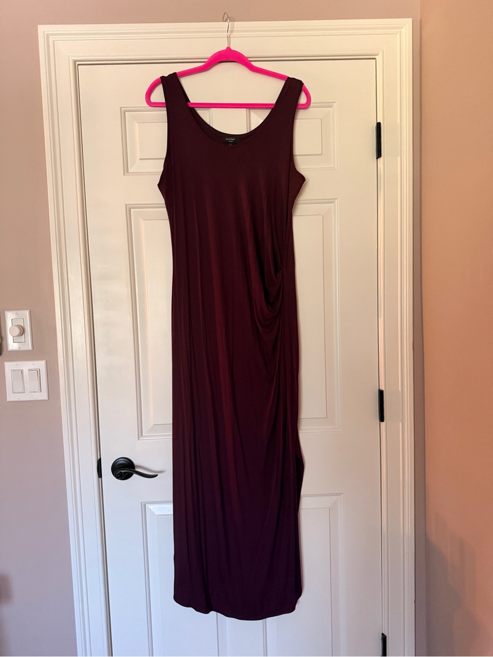 Lord & Taylor Sleeveless Maxi Dress in Burgundy